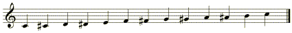 ascending chromatic scale