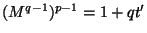 $(M^{q-1})^{p-1}=1+qt'$